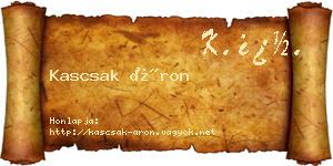 Kascsak Áron névjegykártya